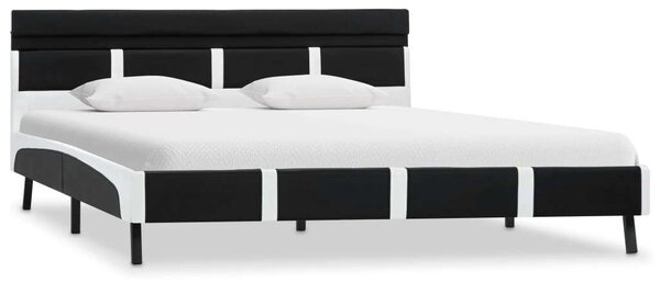 VidaXL fekete LED-es műbőr ágykeret 160 x 200 cm
