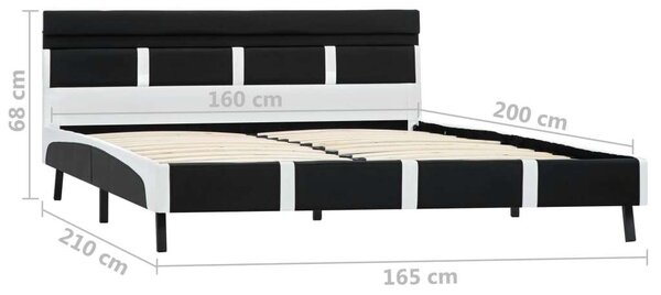 VidaXL fekete LED-es műbőr ágykeret 160 x 200 cm