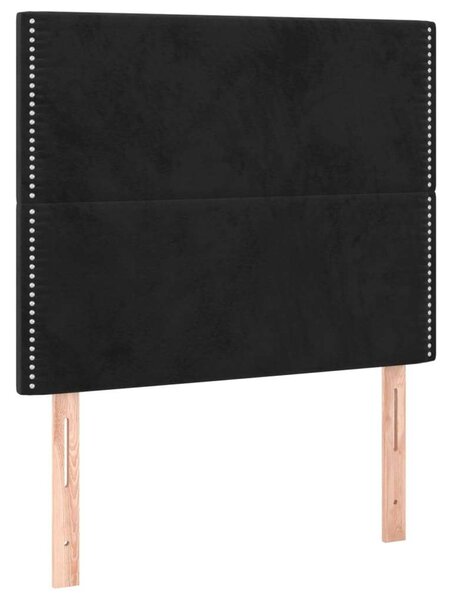VidaXL Fekete Bársony Ágy Matraccal - 80x200 cm