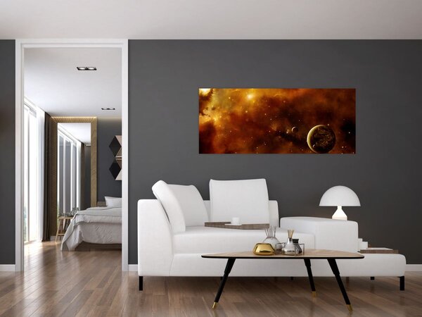 Kép - Bolygók köddel (120x50 cm)