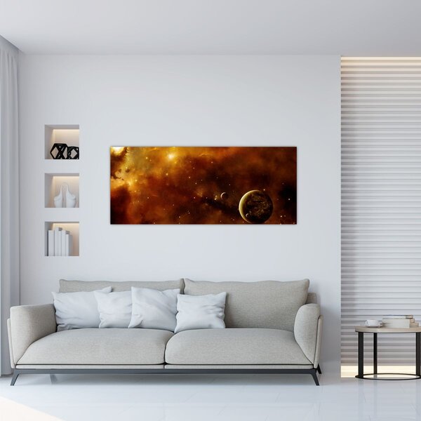 Kép - Bolygók köddel (120x50 cm)