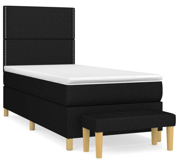 VidaXL Fekete Ágy Matraccal - 100x200 cm
