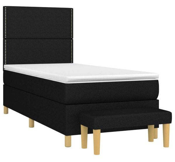 VidaXL Fekete Ágy Matraccal - 100x200 cm