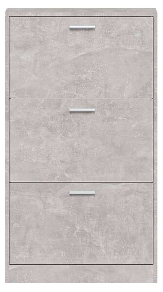 VidaXL Cipőtartó Szekrény - 3 Fiókos - Betonszürke - 59x17x108 cm