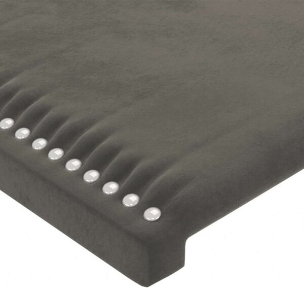 VidaXL LED-es Ágytámlá - Bársony - Sötétszürke - 183cm