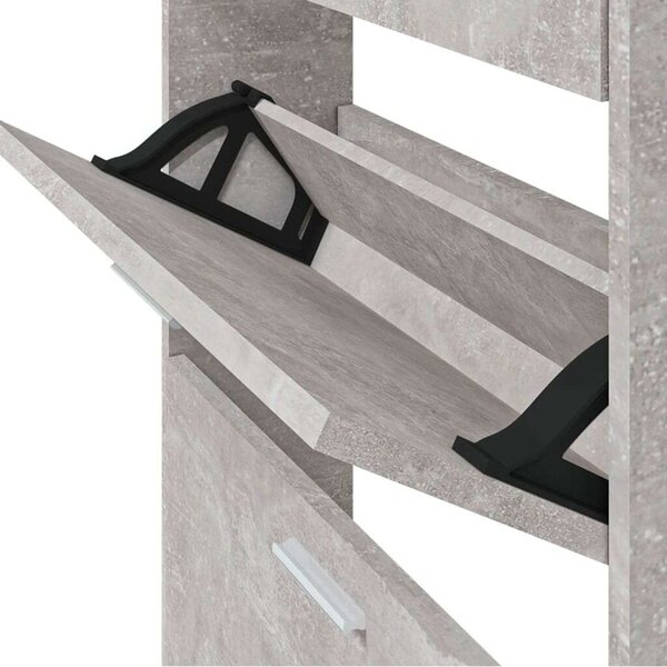 VidaXL Cipőtartó Szekrény - 3 Fiókos - Betonszürke - 59x17x108 cm