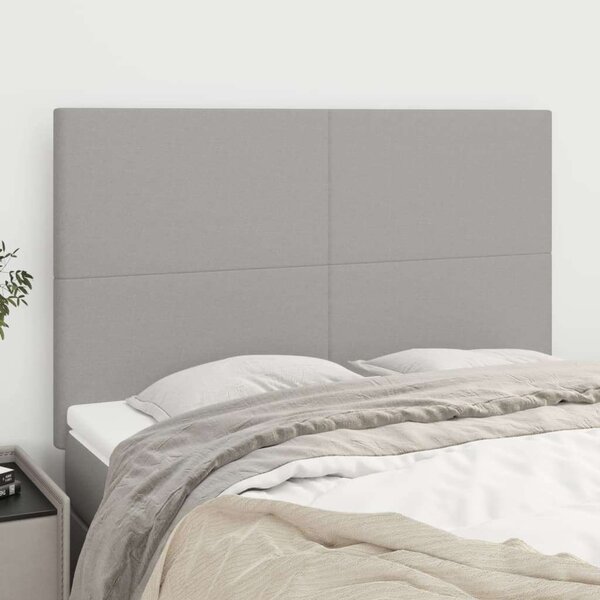 VidaXL 4 db világosszürke szövet fejtámla 72 x 5 x 78/88 cm