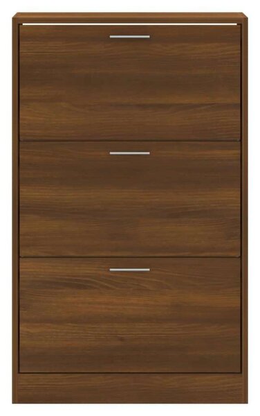VidaXL Cipősszekrény - 3 Fiók - Barna Tölgy - 63x24x103 cm