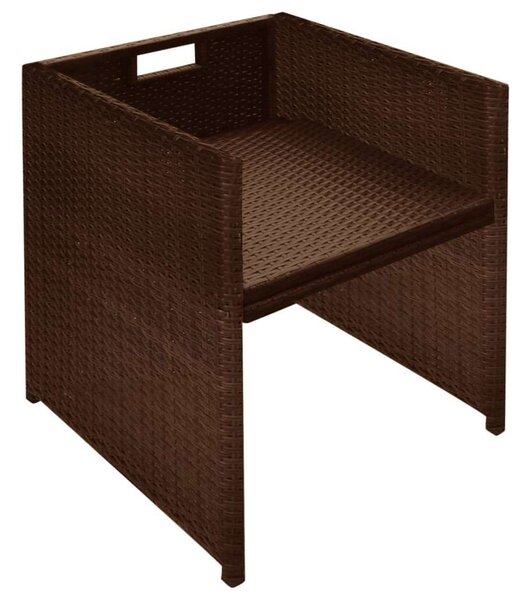 VidaXL 3 darabos barna polyrattan bisztrószett párnákkal