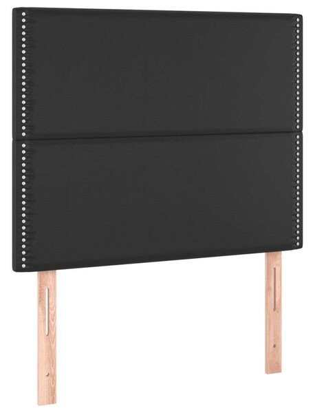 VidaXL Fekete Műbőr Ágy Matraccal - 100x200 cm