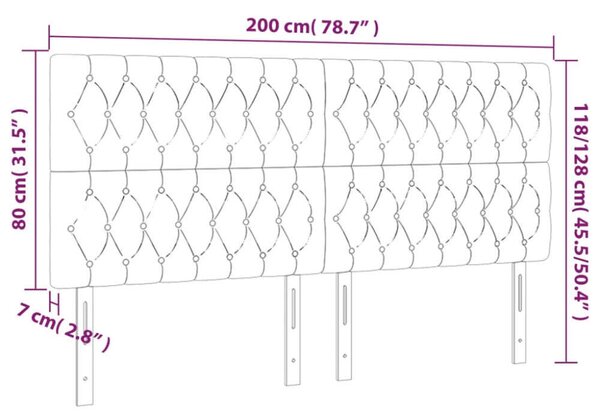 VidaXL Fejtámla - Szövet - Sötétszürke - 200cm