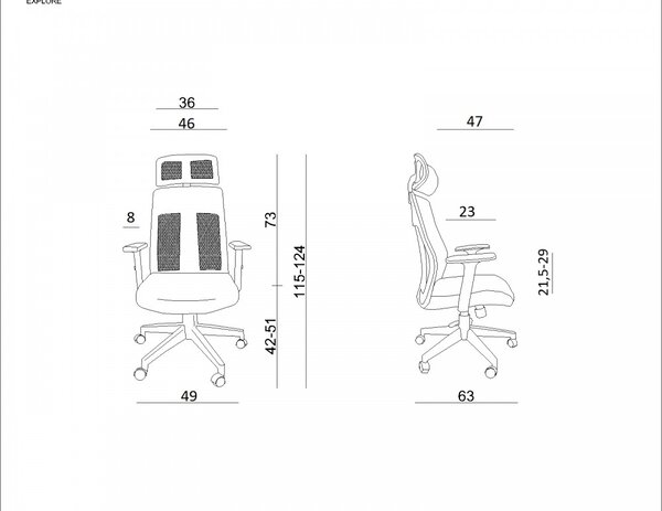 UNIQUE EXPLORE ergonomikus irodai szék