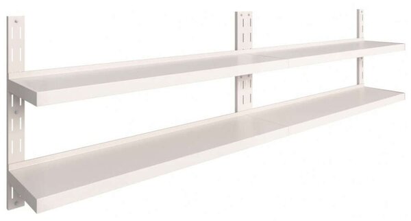 VidaXL Kétpolcos Fali Polc - Rozsdamentes Acél - 300x30 cm