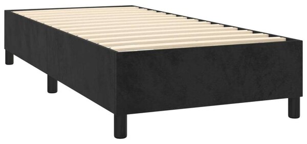 VidaXL Fekete Bársony Ágy Matraccal - 80x200 cm