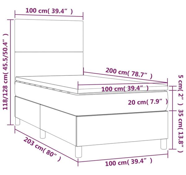 VidaXL LED-es Ágy - 100x200 cm