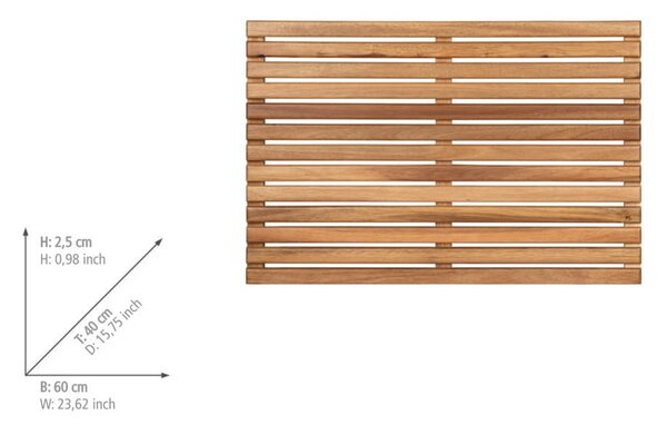 Natúr színű fa fürdőszobai kilépő 40x60 cm Acacia – Wenko