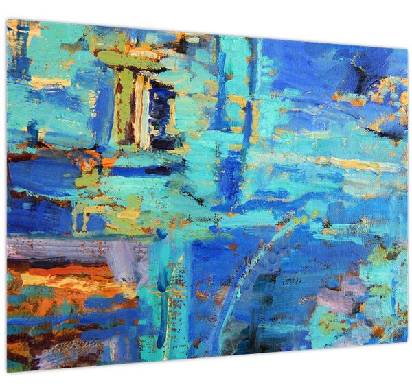 Kép - Absztrakt olajfestmény (70x50 cm)