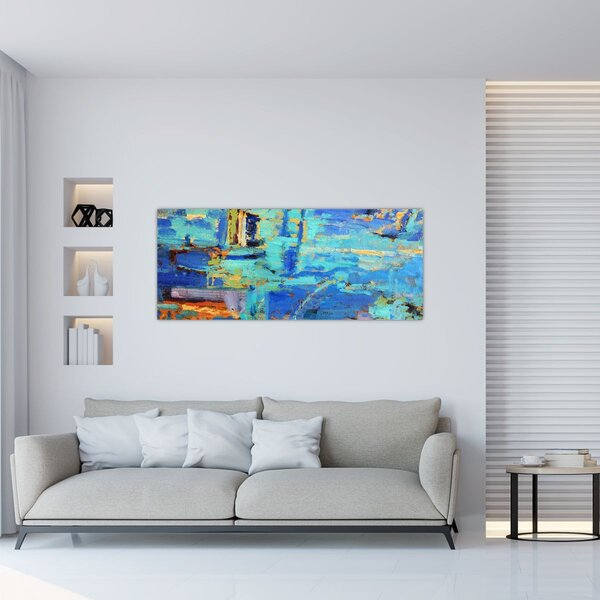 Kép - Absztrakt olajfestmény (120x50 cm)