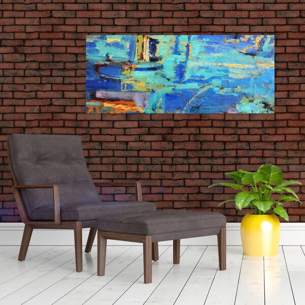 Kép - Absztrakt olajfestmény (120x50 cm)