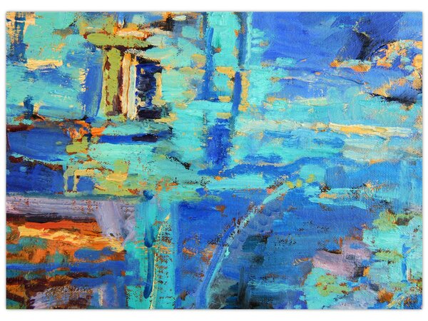 Kép - Absztrakt olajfestmény (70x50 cm)