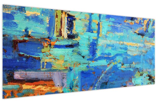 Kép - Absztrakt olajfestmény (120x50 cm)