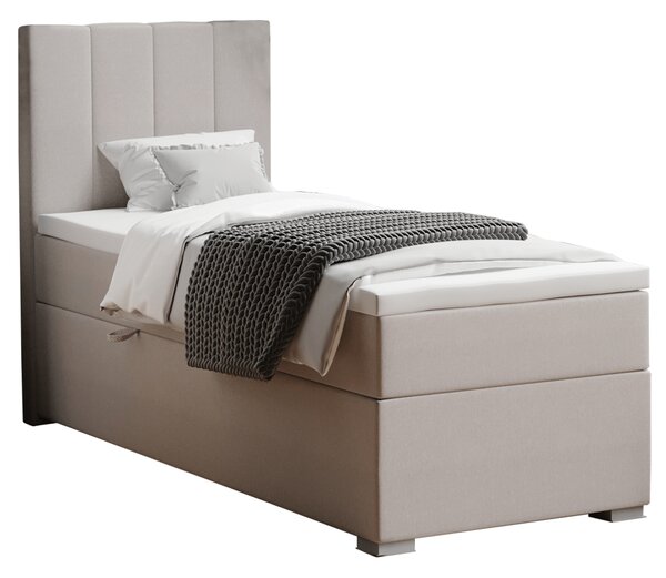 KONDELA Boxspring ágy, egyszemélyes, taupe, 80x200, balos, BRED