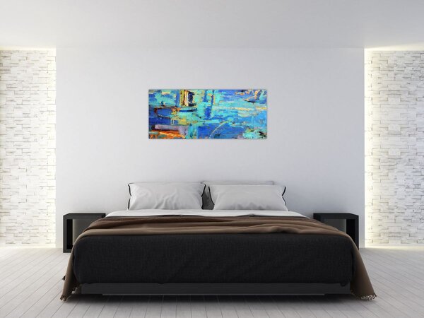 Kép - Absztrakt olajfestmény (120x50 cm)