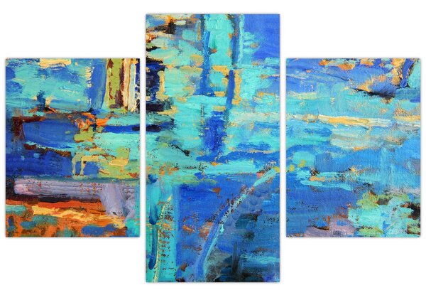 Kép - Absztrakt olajfestmény (90x60 cm)