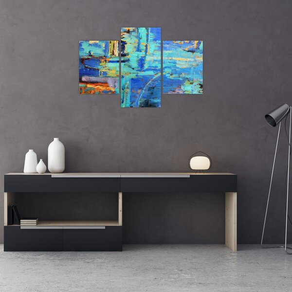 Kép - Absztrakt olajfestmény (90x60 cm)