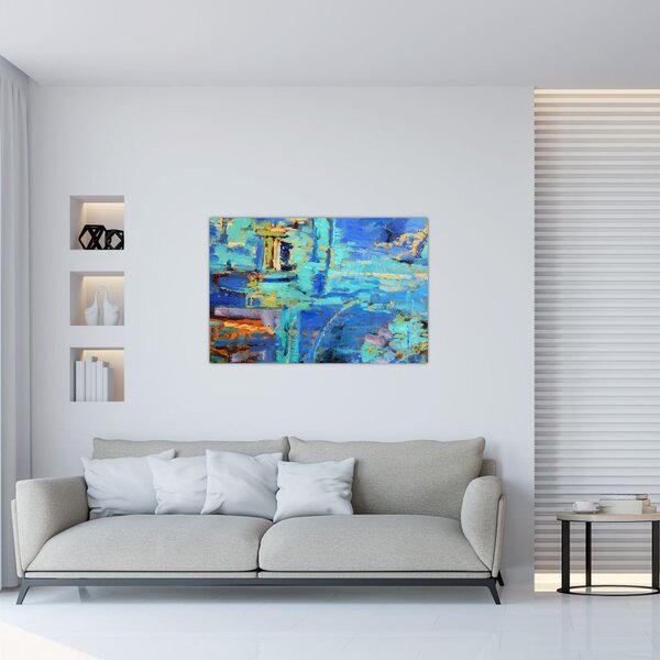 Kép - Absztrakt olajfestmény (90x60 cm)