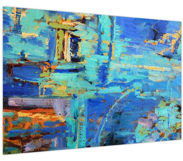 Kép - Absztrakt olajfestmény (90x60 cm)