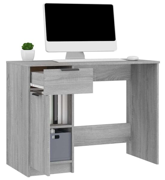 VidaXL szürke sonoma színű szerelt fa íróasztal 100 x 50 x 75 cm