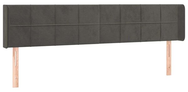 VidaXL sötétszürke bársony LED-es fejtámla 203 x 16 x 78/88 cm