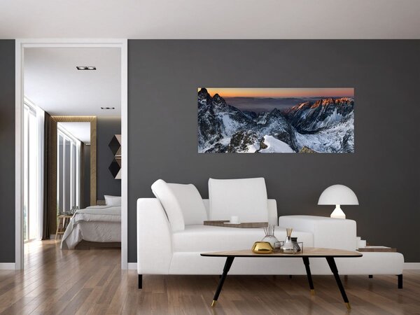Kép - Napfelkelte a hegyekben (120x50 cm)