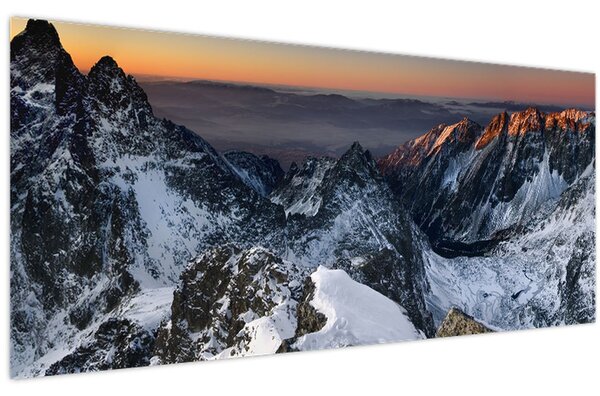 Kép - Napfelkelte a hegyekben (120x50 cm)