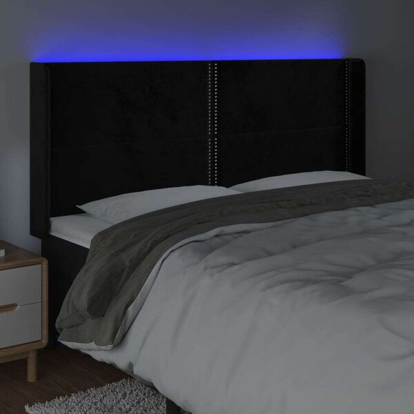 Bársony LED Fejtámla - Fekete - 203cm