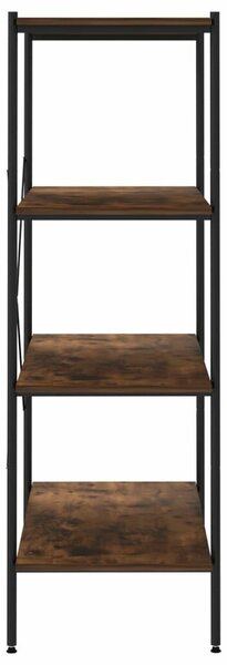 VidaXL fekete és sötét faszínű 4 szintes polcrendszer 80 x 40 x 130 cm