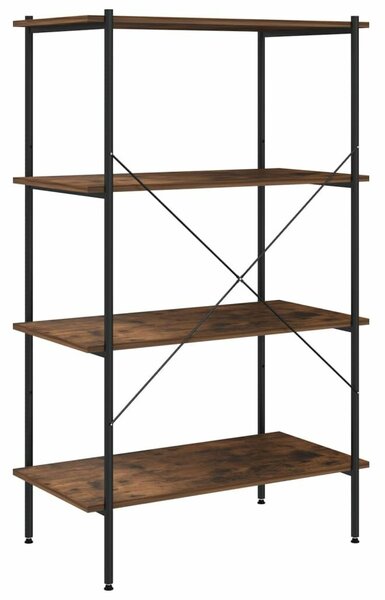 VidaXL fekete és sötét faszínű 4 szintes polcrendszer 80 x 40 x 130 cm