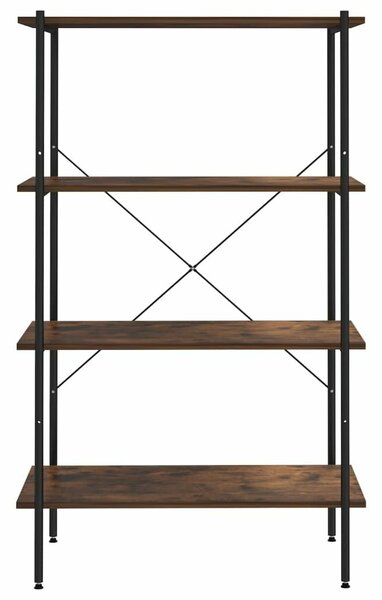 VidaXL fekete és sötét faszínű 4 szintes polcrendszer 80 x 40 x 130 cm