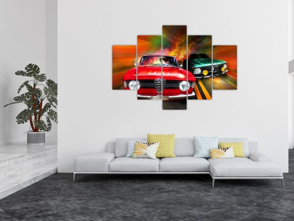 Kép - Retro versenyautók (150x105 cm)
