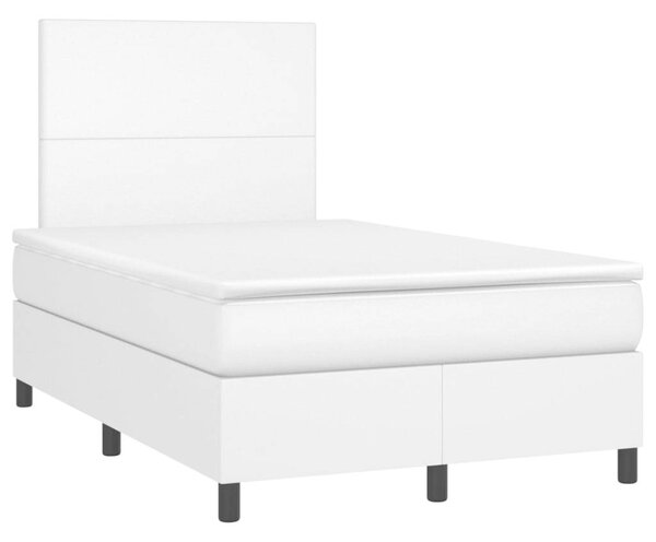 VidaXL Fehér Műbőr Ágy 120x200 cm LED-del