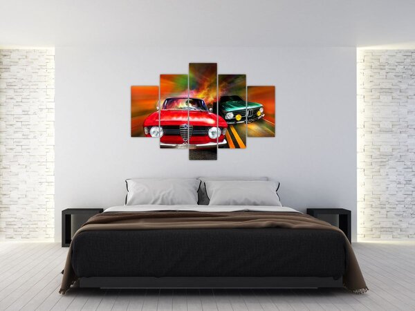 Kép - Retro versenyautók (150x105 cm)