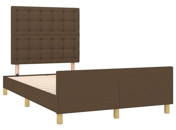 VidaXL sötétbarna szövet ágykeret fejtámlával 120 x 200 cm