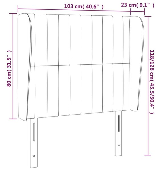 VidaXL Szárnyas Fejtámla - Bézs - 103x23x118/128cm