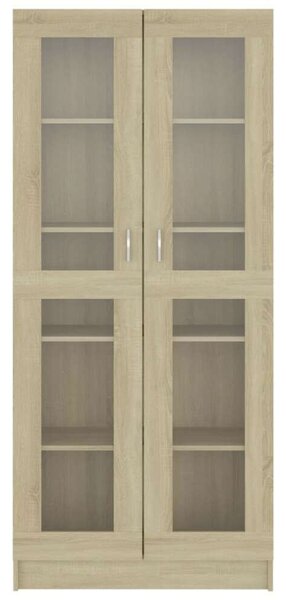 VidaXL sonoma-tölgy színű forgácslap vitrinszekrény 82,5x30,5x185,5 cm