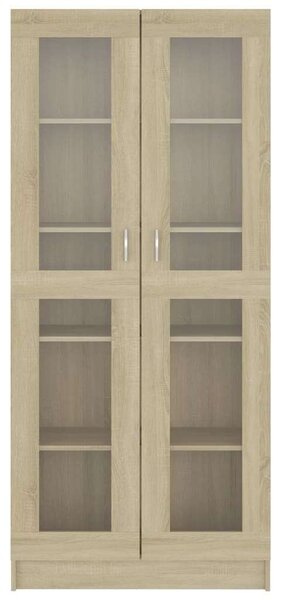 VidaXL sonoma-tölgy színű forgácslap vitrinszekrény 82,5x30,5x185,5 cm
