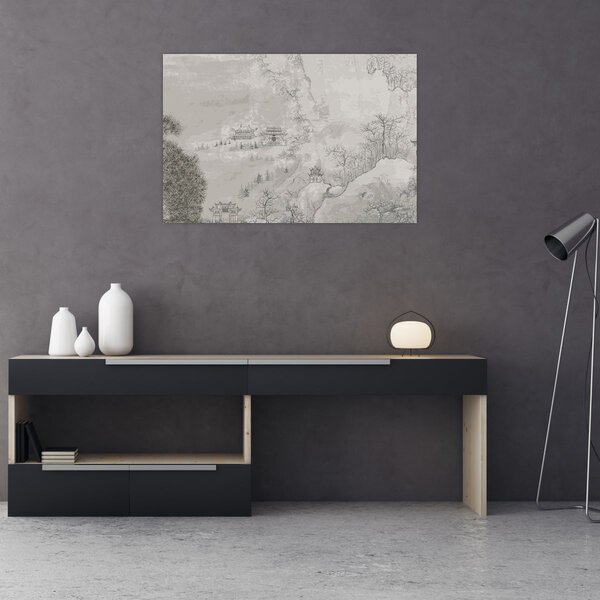 Kép - Kínai táj (90x60 cm)
