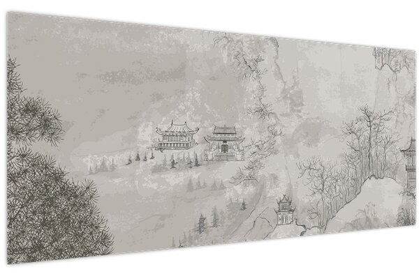 Kép - Kínai táj (120x50 cm)