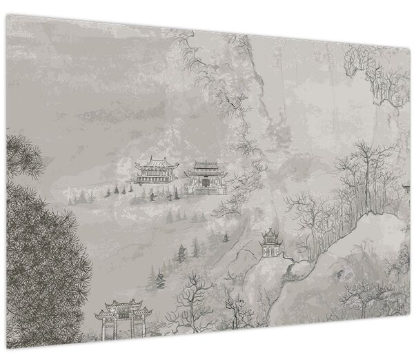 Kép - Kínai táj (90x60 cm)