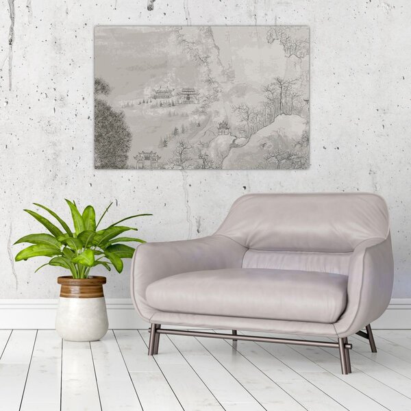 Kép - Kínai táj (90x60 cm)